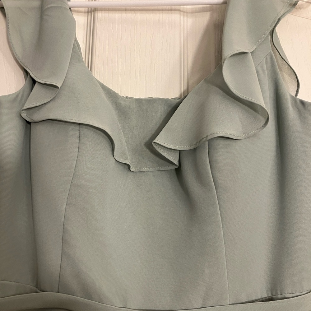 Azazie dress. Can be used as a bridesmaid, banquet, or prom dress. Seafoam green